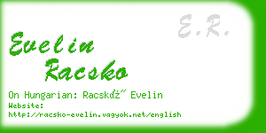 evelin racsko business card